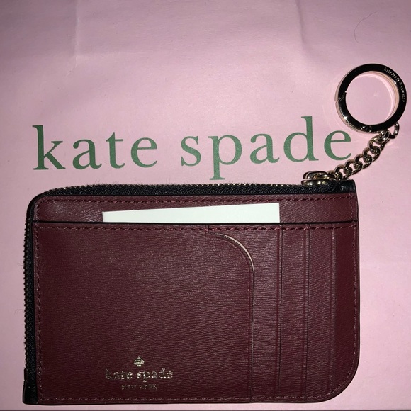 Kate Spade Doggie Leather Keychain card holder - Picture 2 of 9